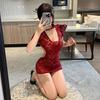 Sex Underwear Women's Uniform Hollow Lace Cheongsam Seduction Sexy Passion Pack Hot Straps