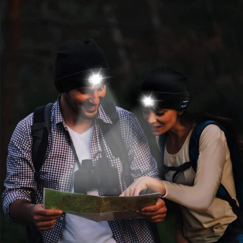 JYL TS Beanie Headphones Winter Users LED Light Wool