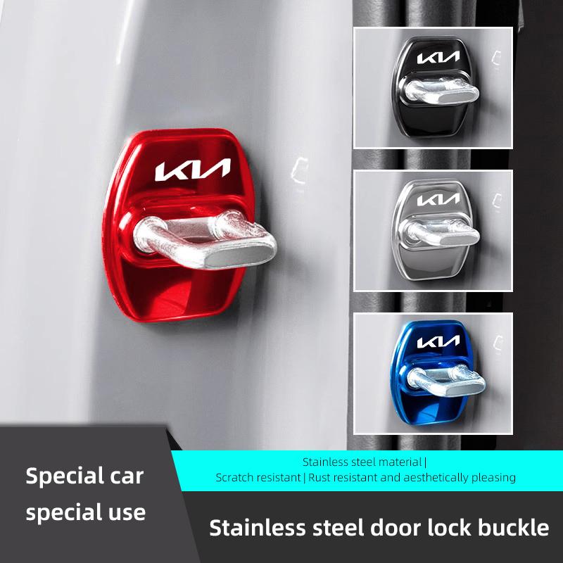 Juego de 4 Elegantes Cubiertas Protectoras de Acero Inoxidable para Cerradura de Puerta de Coche para Kia Sportage Ceed Picanto Rio ProCeed Niro 5 3 4 K7 K5 K8 K