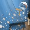 Blue Shiny Diamond Droplet Texture Window Curtains For Living Room Bedroom Kitchen Chiffon Sheer Window Treatment