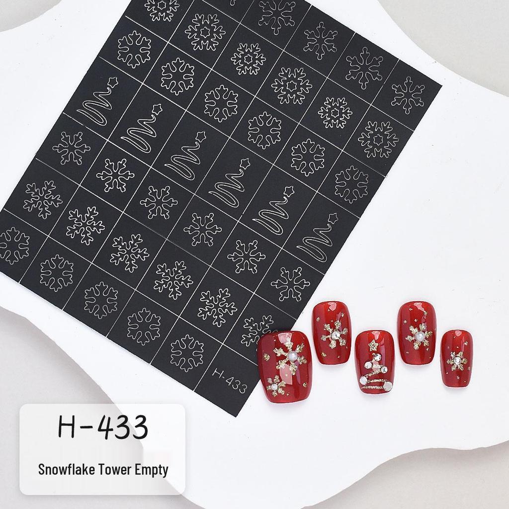 Dual-Use Christmas Snowflake & Tree Nail Art Stencils - DIY Spray Paint Stickers