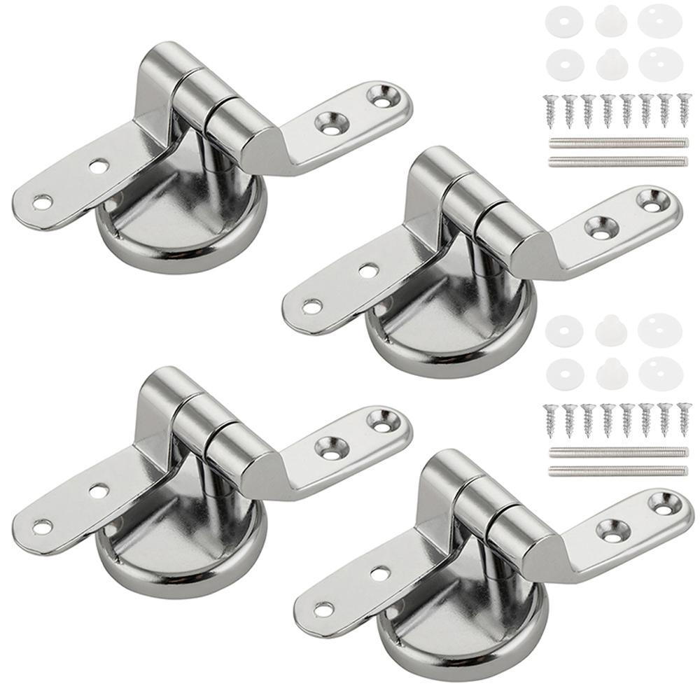 2/4pcs Toilet Seat Hinge Zinc Alloy Universal Toilet Seats Top Lid Fix Hinge Set With Adjustable Washer Replacement Accessories