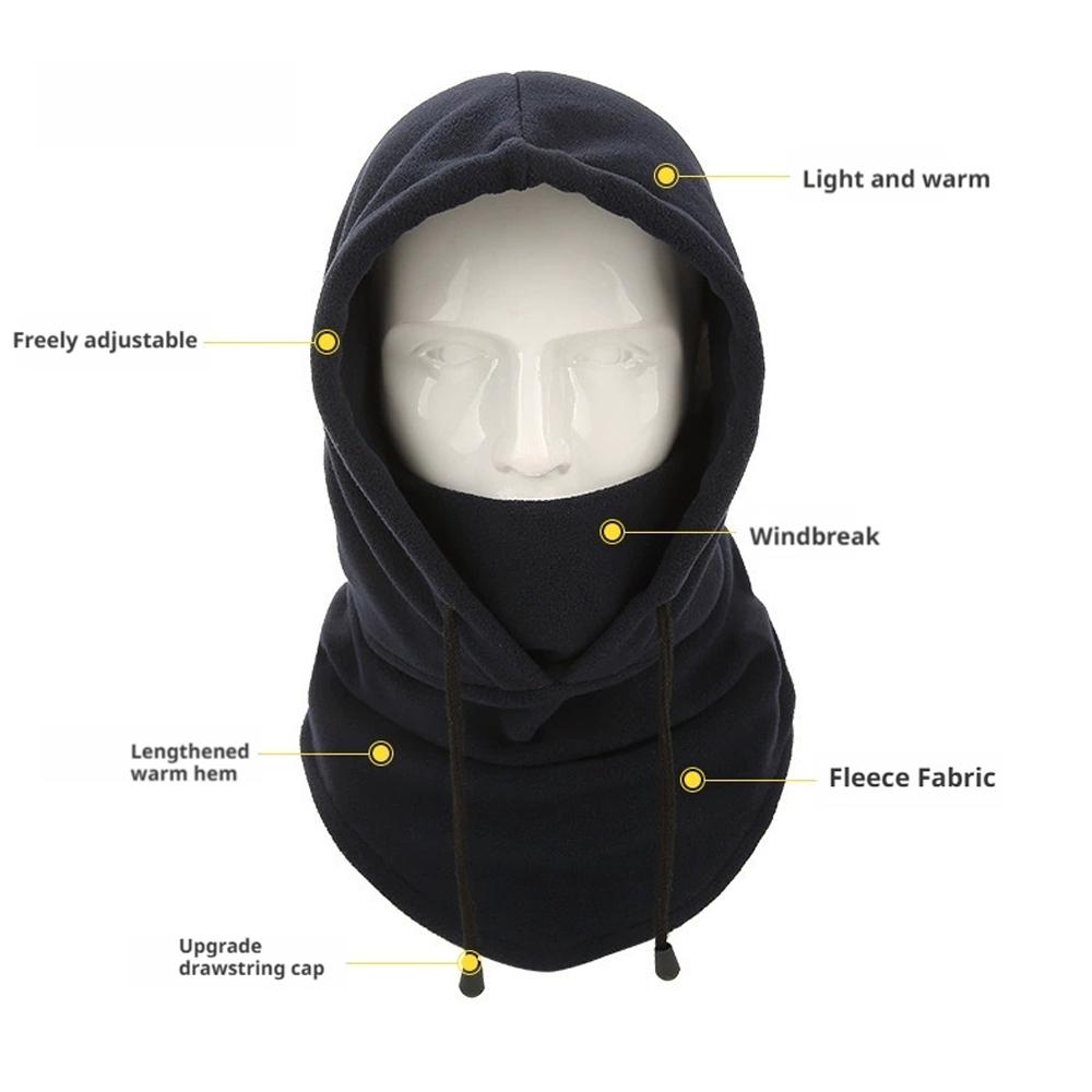Winter Fleece Balaclava Hoodie Ski Mask Balaclava Face Mask Cold Weather Men Tactical Heavyweight Balaclava Outdoor Sports Mask