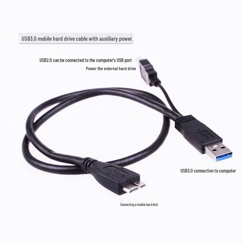 Y-Type Dual Power Boost Cable: Type-C to Micro USB for Mobile Hard Disk and Phone Data Transfer