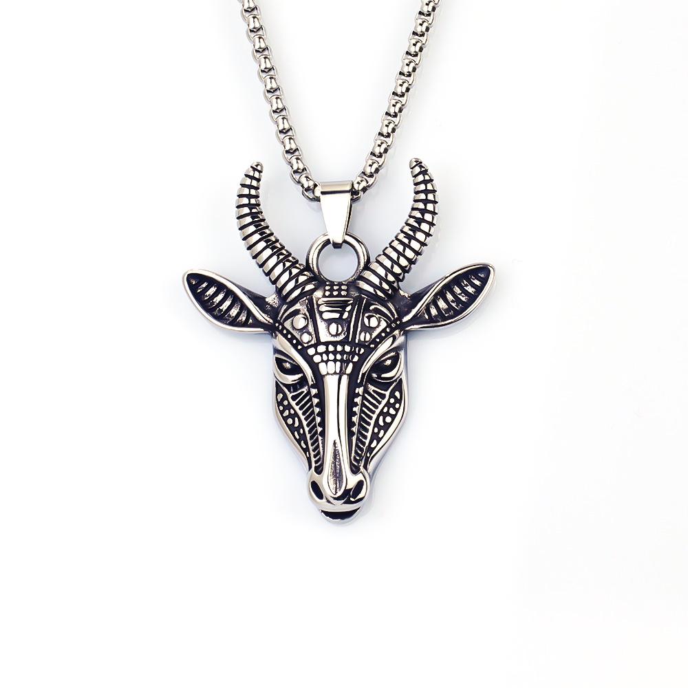 Viking Dragon Pattern Stainless Steel Necklace Bold Retro Fashion Jewelry