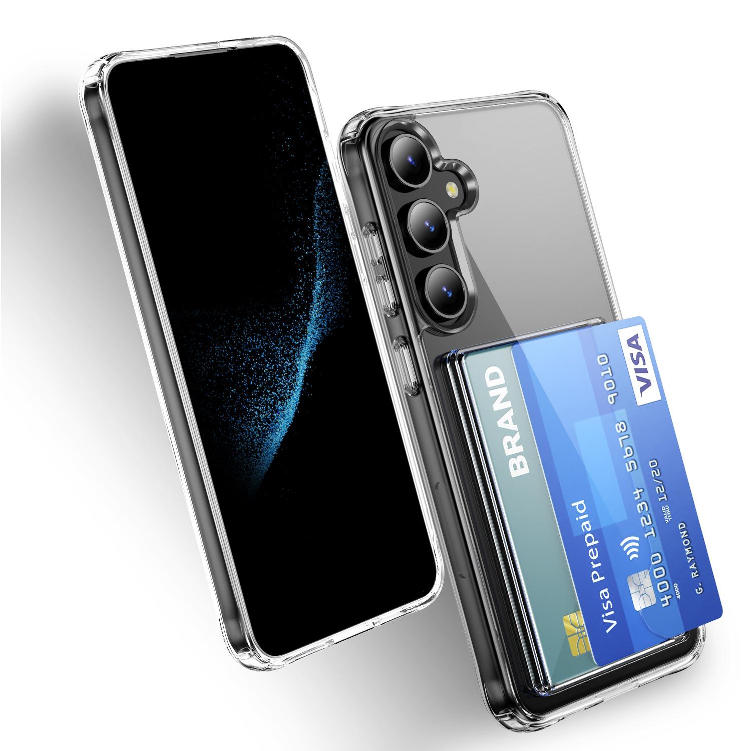 

Чехол для телефона с карманом для карт, прозрачный акриловый, устойчивый к пожелтению, с воздушными подушками на четырех углах, противоударный для чехла Samsung S20 Plus 6.7