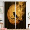2Pcs,2D Plane Printing Print Curtains Halloween Ghost (2) Versatile 100% Polyester (Without Rod) Home Decor Ldeal For Various