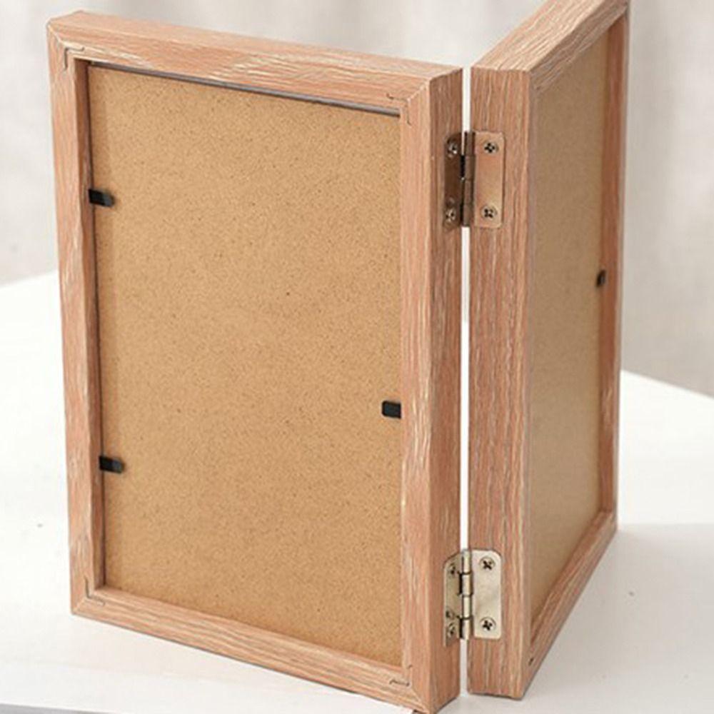 Creative Foldable Hinge Photo Frame Rectangular Wooden Portrait Picture Frame 2/3/4/5 Linked 6/7/8 Inches