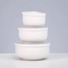 Japanese Embossed 3-Piece White Porcelain Set