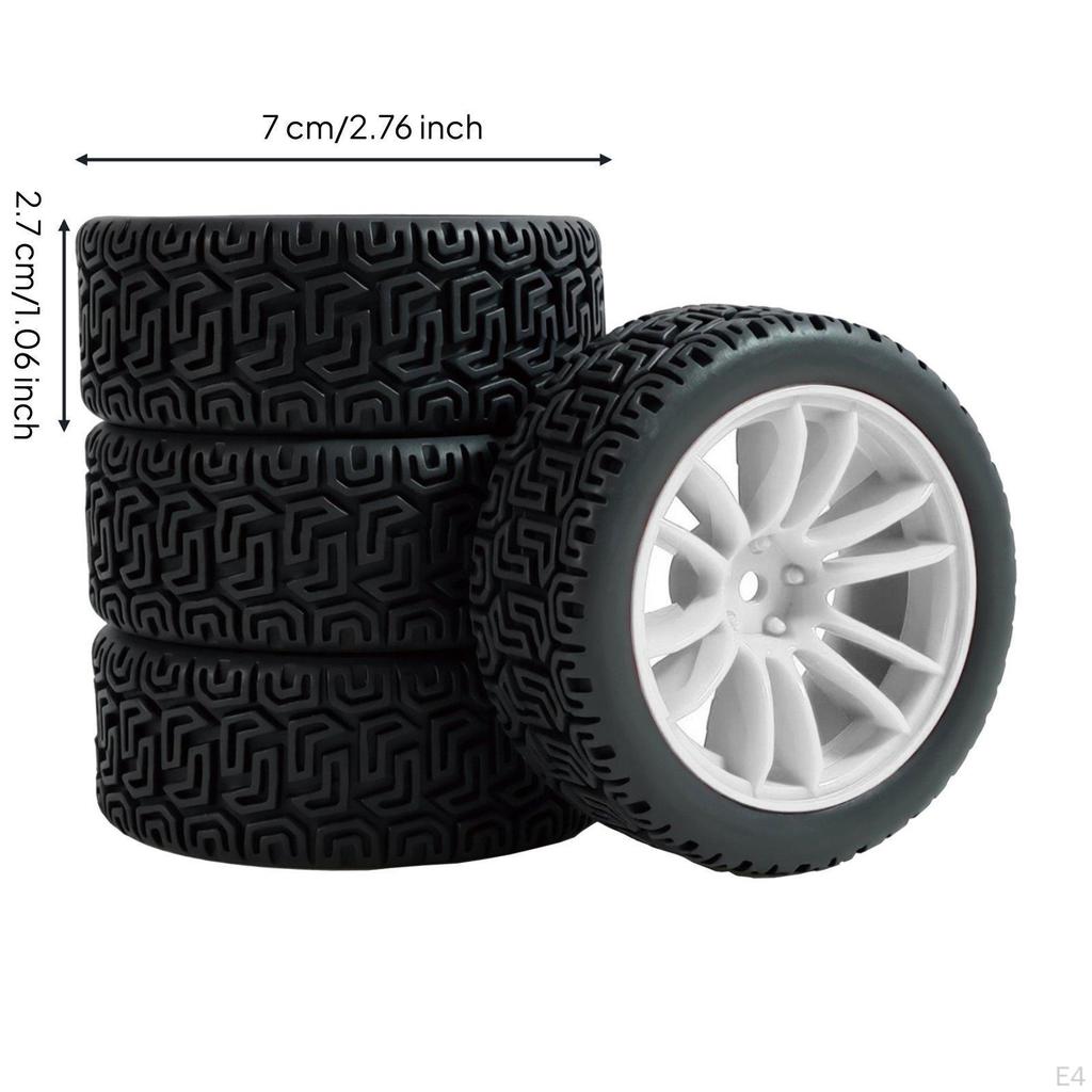 Maze Pattern Tire High Traction 1/10 Scale Rally Car Wheel Set Rubber Tires for Track