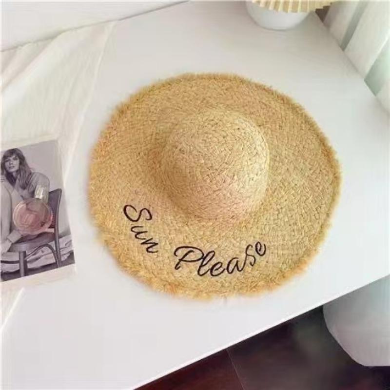Summer Wind Big Brim Raffia Straw Hat Women's Beach Hat Travel Seaside Vacation Sun Hat