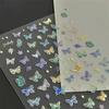 Fashion Delicate Butterfly Wing Streamer Laser Stickers Advanced Embossed Nail Art Stickers Colorful Butterfly Fairy Stickers