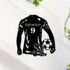 Decorazione Murale Metallica Personalizzata con Calcio, Cartello con Nome Personalizzato per Man Cave, Regalo Giocatore di Calcio per Tifosi