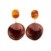 Maillard Brown Streamer Amber Earrings Irregular Earrings Hong Kong Style Coffee Resin Stud Earrings Light Luxury Earrings