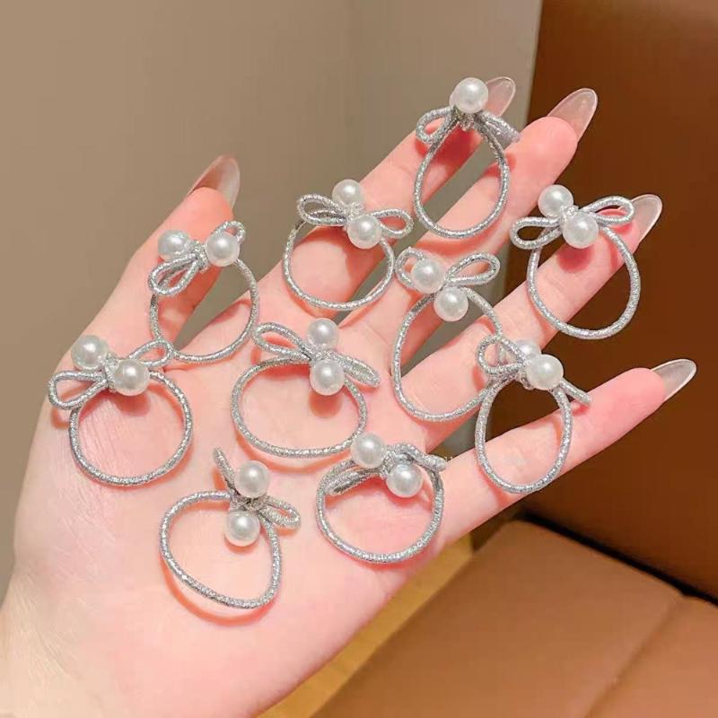 10Pcs Girls Cute Small Headband Set, Sweet Colorful Bow Elastic Hair Bands, Comfortable Daily Hair Decor Gift