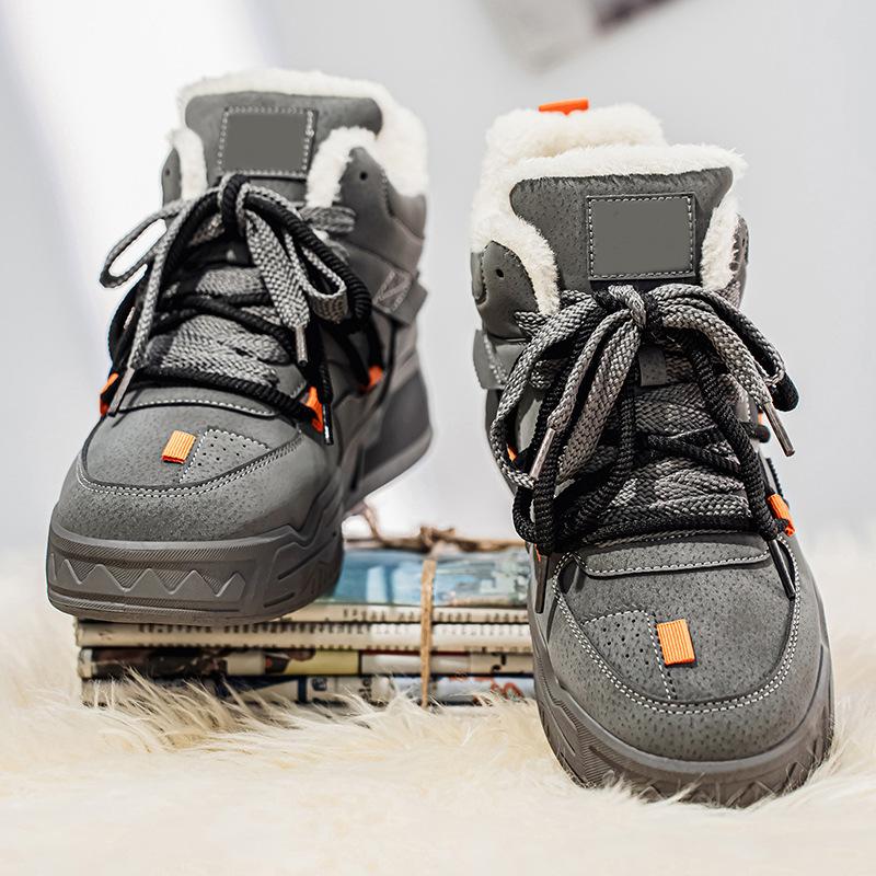 Factory Direct Supply Winter New Men's and Women's Korean Version of Casual Shoes Popular Low-top Velvet Board Shoes Wear-resistant Warm Cotton Shoes