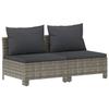 VidaXL Canapé de jardin 2 places avec coussins Gris Résine tressée 362691