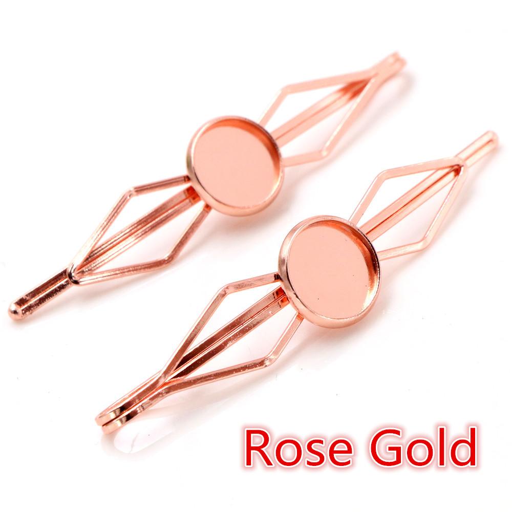 Fashion 12mm 10pcs 5 Styles High Quality 6 Colors Copper Material Hairpin Hair Clips Hairpin Base Setting Cabochon Cameo Base