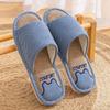 Linen thick-soled slippers women's spring and autumn four seasons indoor household cotton and linen home non-slip summer male couple