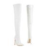 Over-the-Knee Boots Women's Red Boots Glossy Patent Leather Boots Sexy Thighs Boots Pole Dancing Boots Pointed Heels