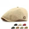 2025 New British Style Flat Cap for Men Women Retro Newsboy Hat Fashion Casual Cotton Beret Wearable Both Ways Duckbill Cap