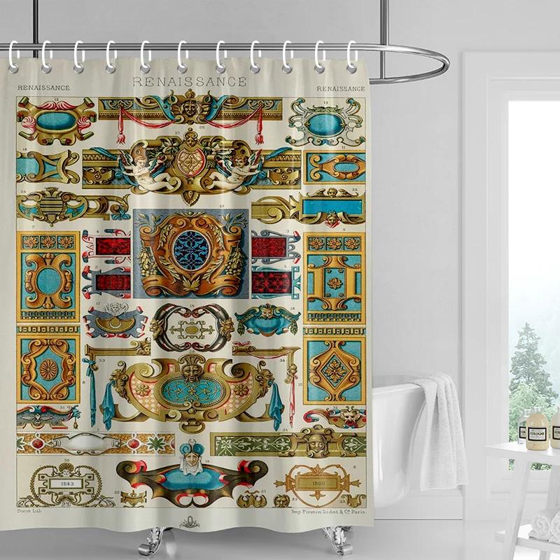 

Vintage Landscape Shower Curtain PEVA Waterproof Non-Slip Hook Home Hotel Bathroom Decorative Shower Curtain 240x180cm W90xH180cm