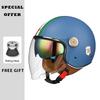 Men Women Motorcycle Helmet Biker 3/4 Open Face Helmet Retro Electric Bike Scooter ABS Shell Moto Jet Helmet DOT Approved