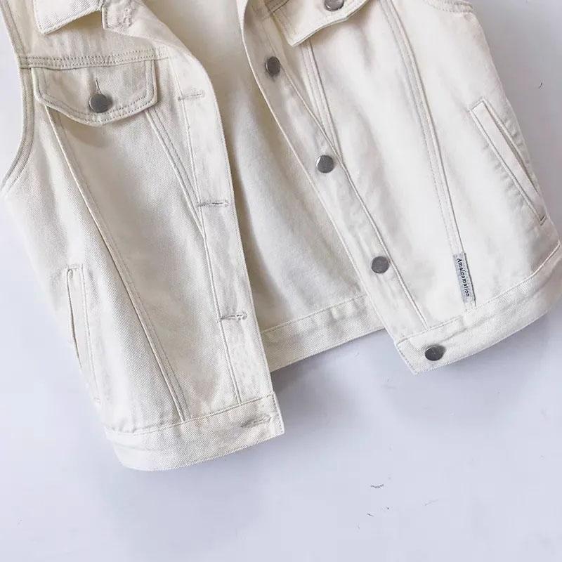 Vest Denim Women Summer Solid Color Casual Undershirt Sleeveless Jacket Tops