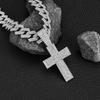 Hip Hop Alloy Full Diamond Cross Pendant Fashion Trend Rap Men's Cuban Chain Necklace Jewelry
