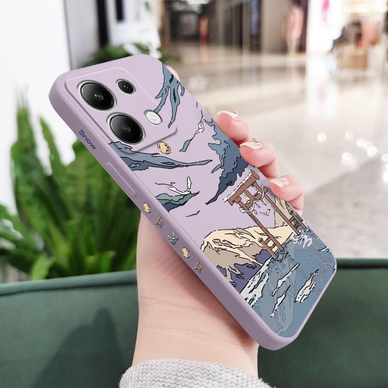 Snowy Gate Phone Case for Xiaomi Redmi Note 14 13 12 11 Pro Plus 4G 5G 12S 11S 10S 10 9 9S 8 Redmi 14C 10C Liquid Silicone Cover