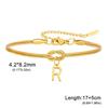 Stainless Steel 26-Letter Bracelet & Anklet with Double-Layer Knotted Snake Bone Chain