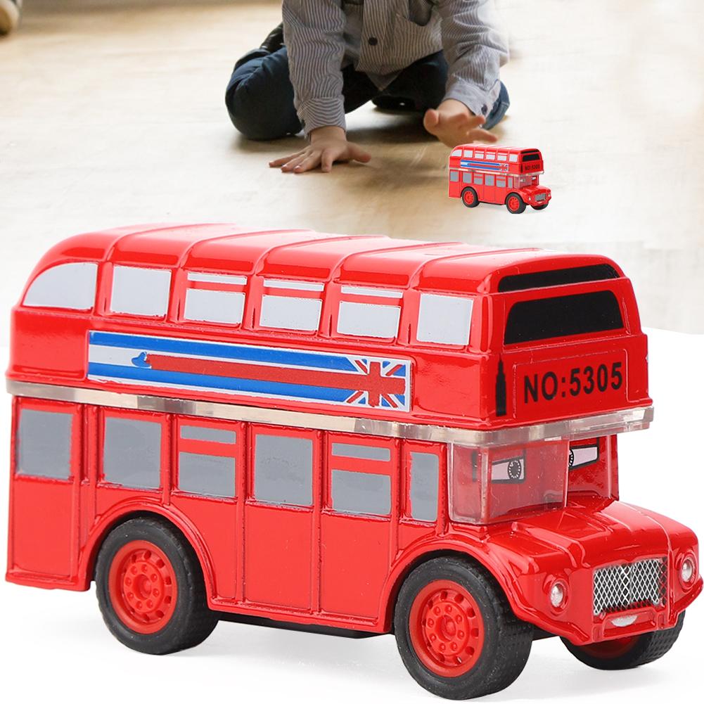 Cartoon Bus Alloy Car Toy Highly Simulation Children Kid Pull Back Vehicle Toy Model(Red )