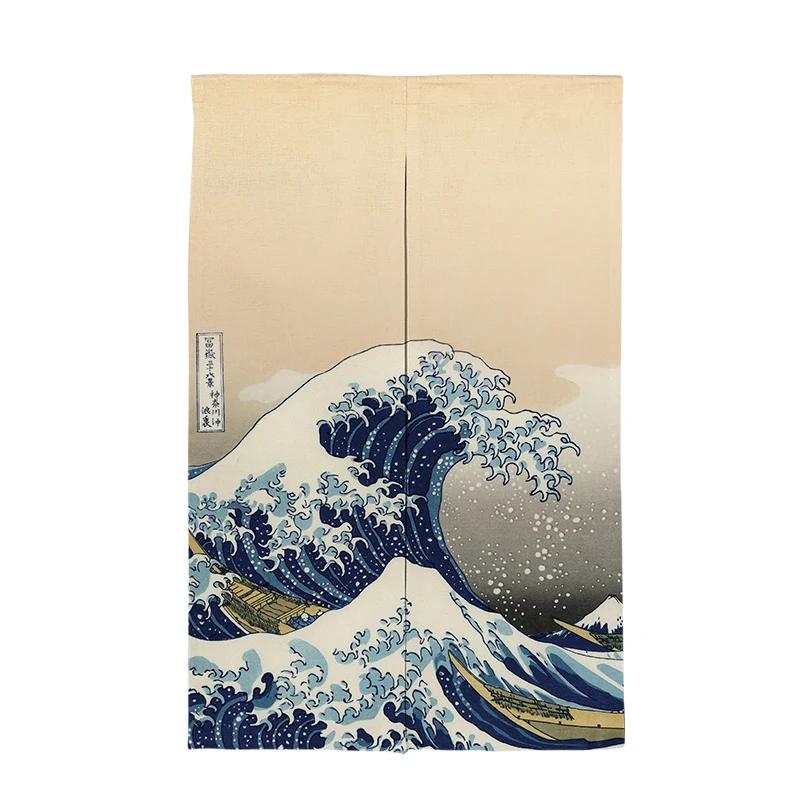 

Японский ресторан Кухня Ткань Дверной проем Шторы Индивидуальные Ukiyo-e Izakaya Noren Шторы Масло Дымонепроницаемые Перегородки 80x90cm