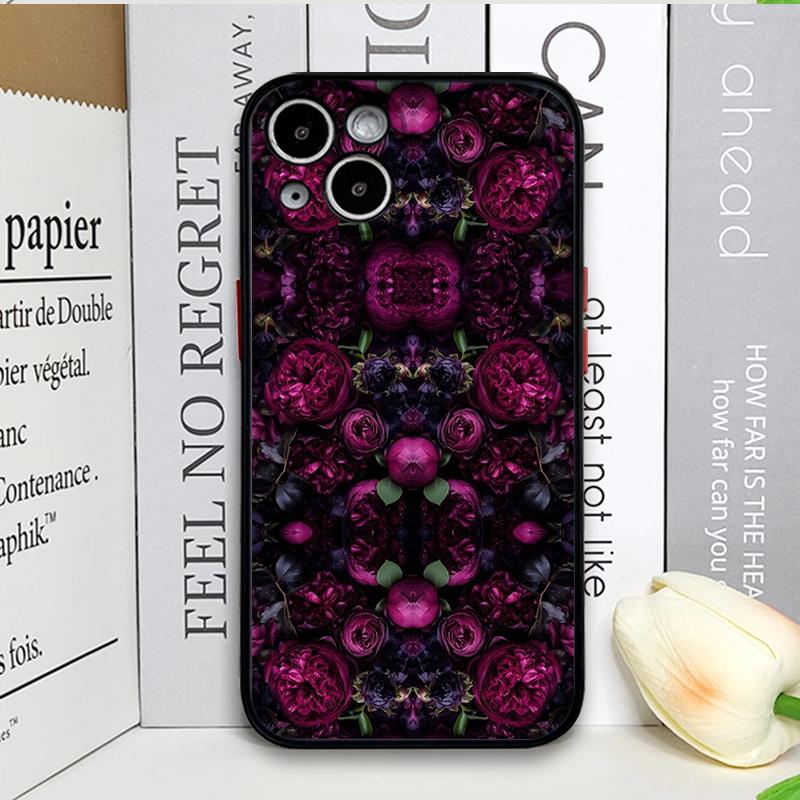 Stylish Black Rose Deep Purple Flower Phone Case for Samsung Galaxy S26 S25 S24 S24+ S23 Ultra S22 Plus S21 FE S20 Floral Cover