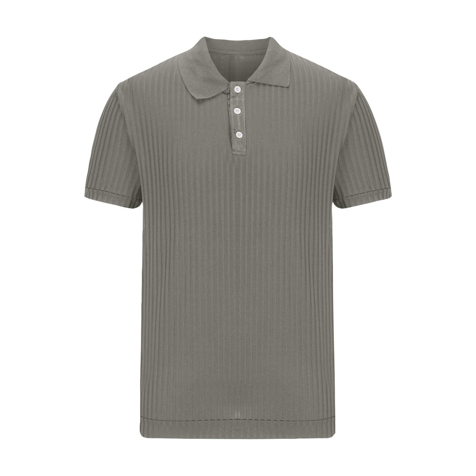 

Мужской однотонный полосатый топ с пуговицами и лацканами с коротким рукавом, повседневные модные топы для мужчин L