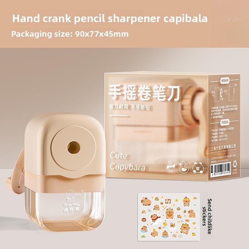 Macaron Colored Pencil Sharpener Student Hand-crank Pencil Sharpener Large Diameter Drawing Stationery Cute School Supplies