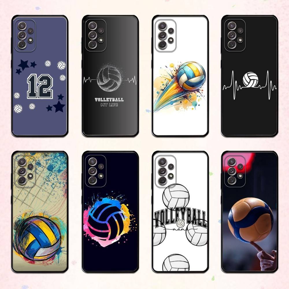 cool Sport Beach V-Volleyball Phone Case For Samsung S 25,24,23,22,30,21,10,9,Ultra,Plus,Lite,FE,4,5 G Soft Black Case