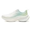 Li Ning Cushioning Slip Resistant Abrasion Resistant Support Lightweight Low top Running Shoes Women's White Green ARHW020-4