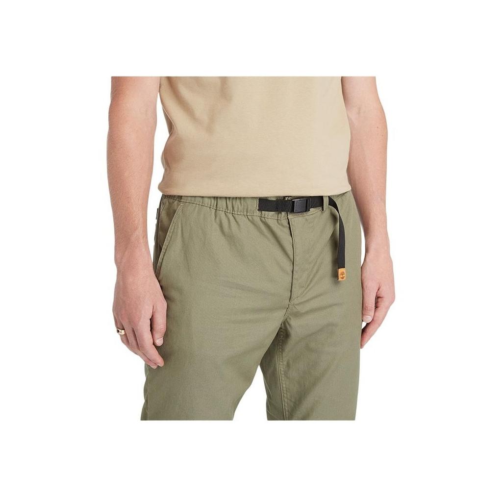 Timberland Mid-Rise Straight Leg Solid Casual Pants Men Bottoms Cassel-Green A6V8P-590
