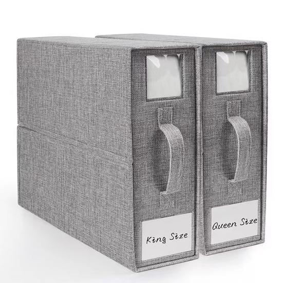 Wardrobe Storage Box Foldable with Handle Transparent Window Clothes Socks Underwear Storage Classification Storage Closet Organizer