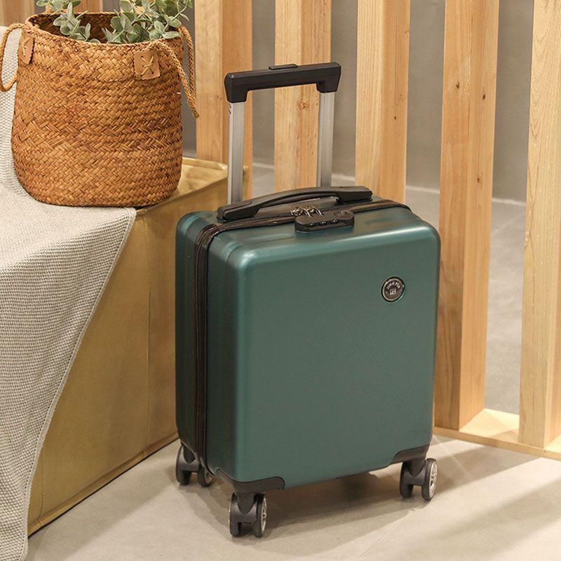12" Compact Trolley Suitcase – Spring/West Air Travel Combo with Password Lock, Leather Exterior