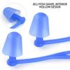 1pair Swimmers Ear Plugs Comfortable Swimming Ear Plugs Silicone Waterproof Reusable Hearing Protection Earbuds 1 Pair With Lanyard