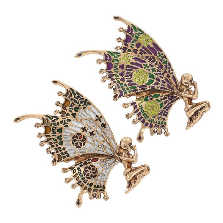 Delicate Floral Faerie Brooch Alloy Pin Featuring Butterfly Wing Elegant Suit Accessory Women Fashion Jewelry