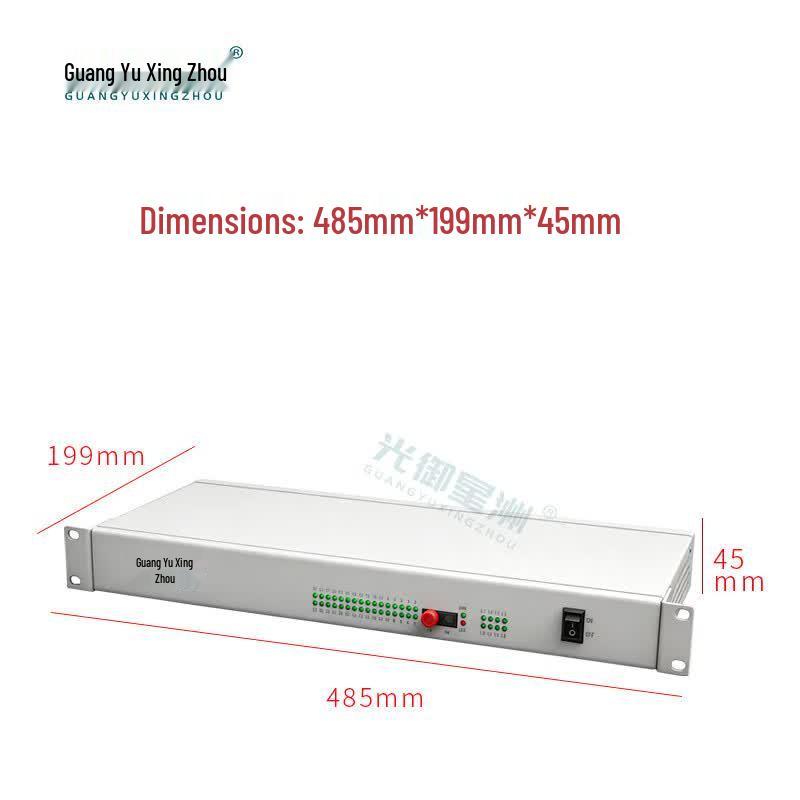 8-Channel Phone & 8-Port Ethernet Fiber Optic Transceiver