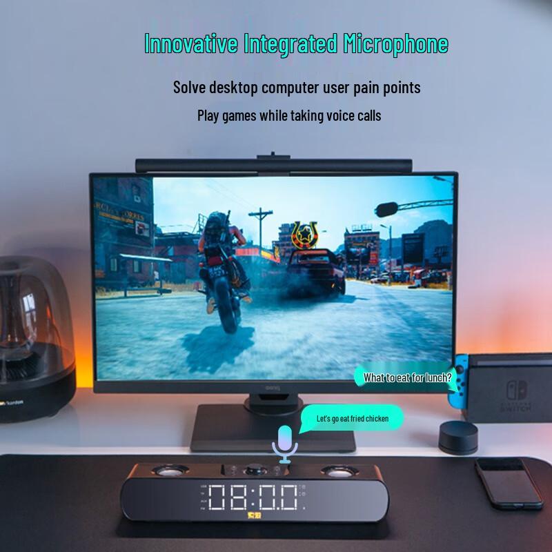 Souai Bluetooth Soundbar-Lautsprecher mit Uhr