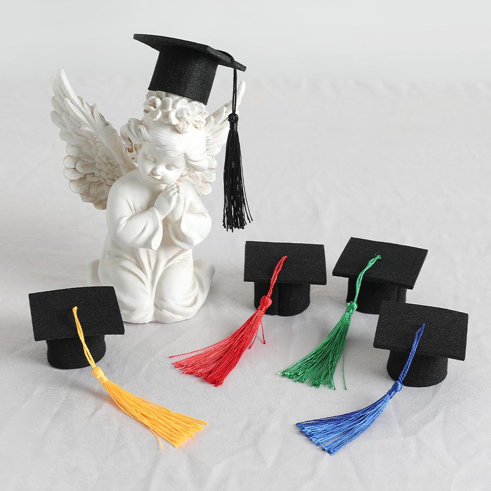 5/10Pieces Mini Graduation Hats For Christmas Home Decoration Graduation Wine Bottle Decor DIY Children's Hair Card Accessories