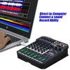 6 Channel Dj Mixing Console Sound Card with Monitor 16 Echo DSP 48V Phantom Power for PC Record Karaoke Party