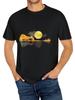 Moon Guitar Landscape Print Mens Cotton Graphic Tee Casual Round Neck TShirt
