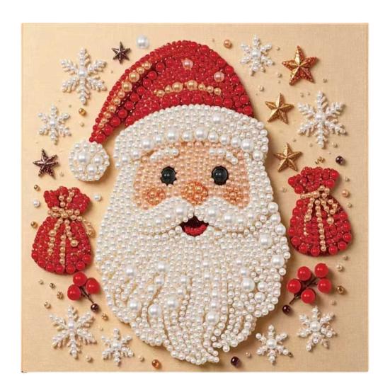 Kalınlaştırılmış Taban Rhinestone Boyama DIY Noel Sahte İnci Sanat Kiti, Yatak Odası El İşi Yetişkin Yeni Başlayanlar İçin Sevimli 3D Boncuk Dekoratif Boncuk Nakış