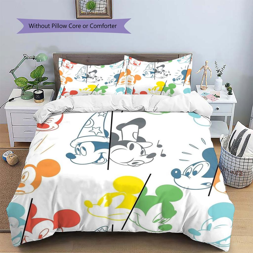 Retro American Comic Book Style Mickey Mouse Themed Pattern The Perfect Choice for Decorating A Child's Bedroom Warm Bedding Set